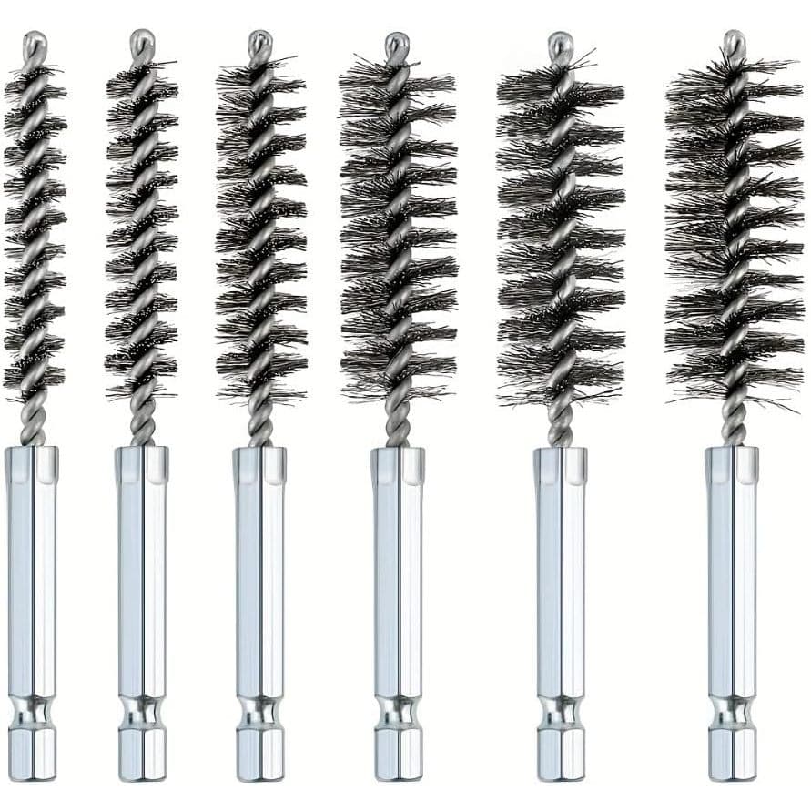 Kit 6 Peças Escova Tubular Aço Inoxidável Furadeira Manual