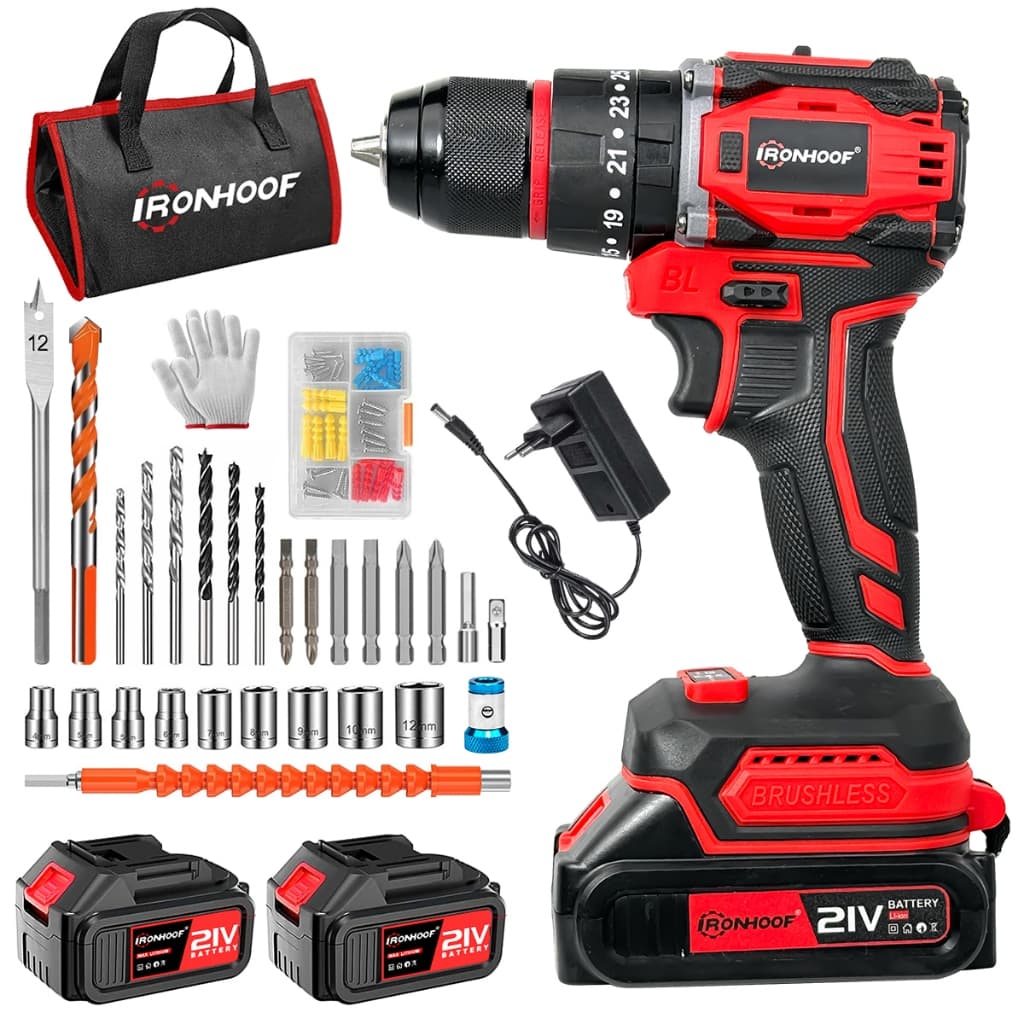 Furadeira Parafusadeira A Bateria Profissional Brushless Sem Fio Elétrica