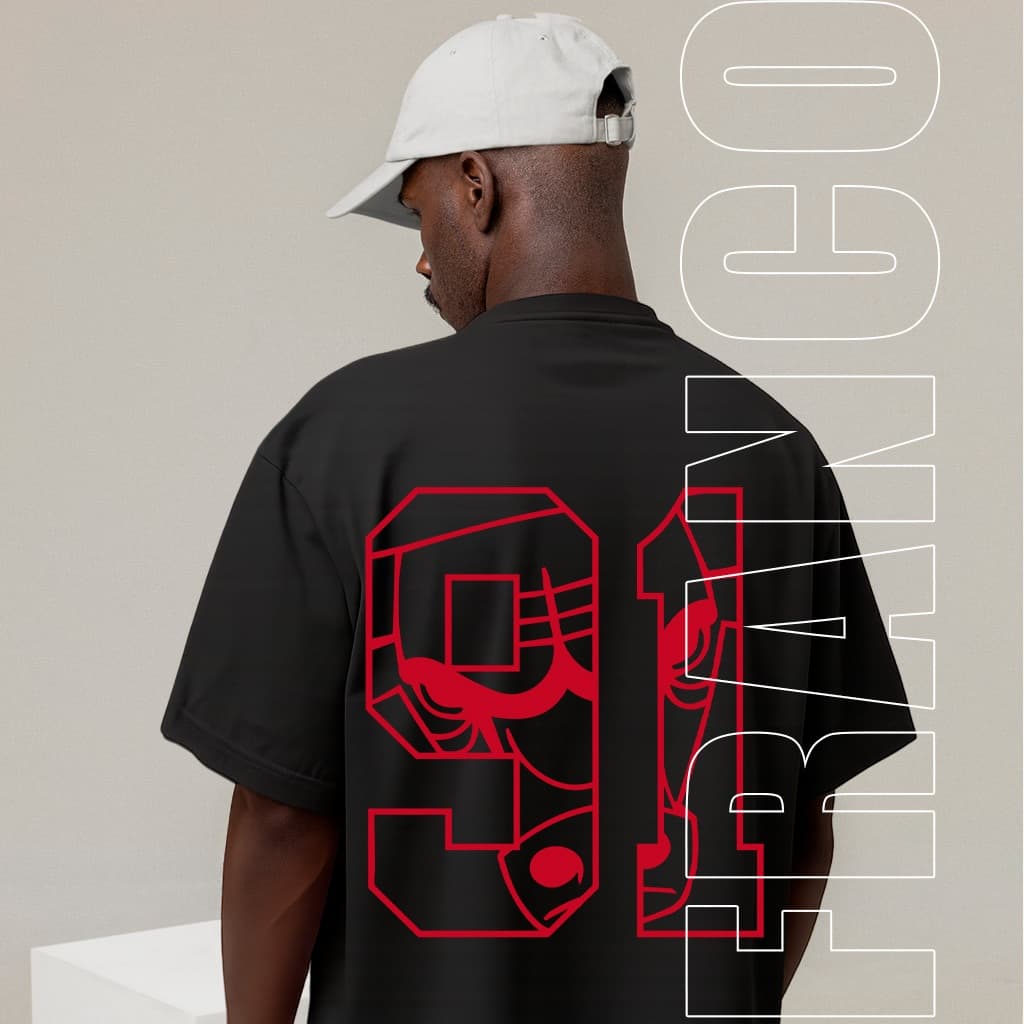Camiseta Camisa Blusa Oversized Basquete 91 NFL 100% Algodão