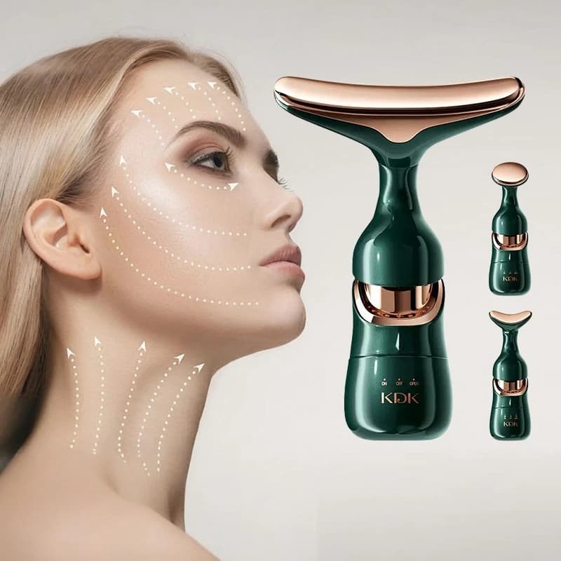 Massageador Facial e Pescoço 3 em 1 - Profissional, Efeito Levantamento, Anti-Rugas e Anti-Envelhecimento N7