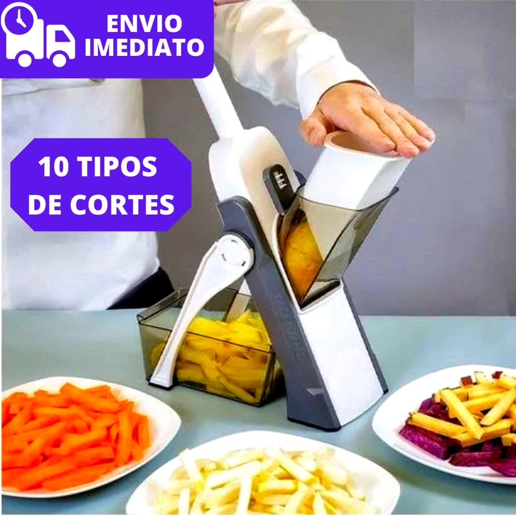 Cortador Fatiador Mandoline Multifuncional 5 Funções para Cortar Batata Legumes Vegetais Alta Qualidade - Cores Sortidas