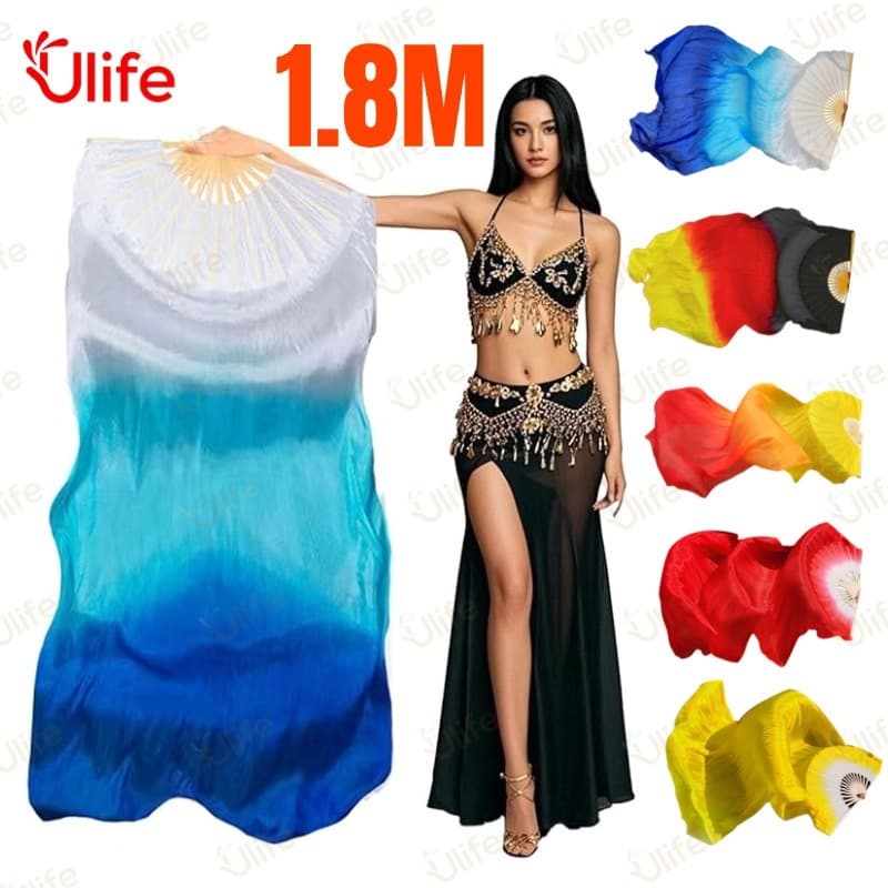 2PCS Fan Véu Leque Dança Do  1.8 Metros De Comprimento WY037 WOHU 13E9 EE-UF