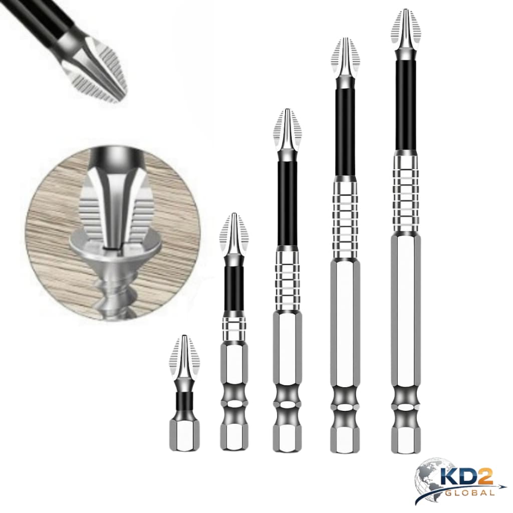 Kit Bits PH2 para Parafusadeira 1/4 em Aço K5 Antiderrapante 2 a 5 Peças