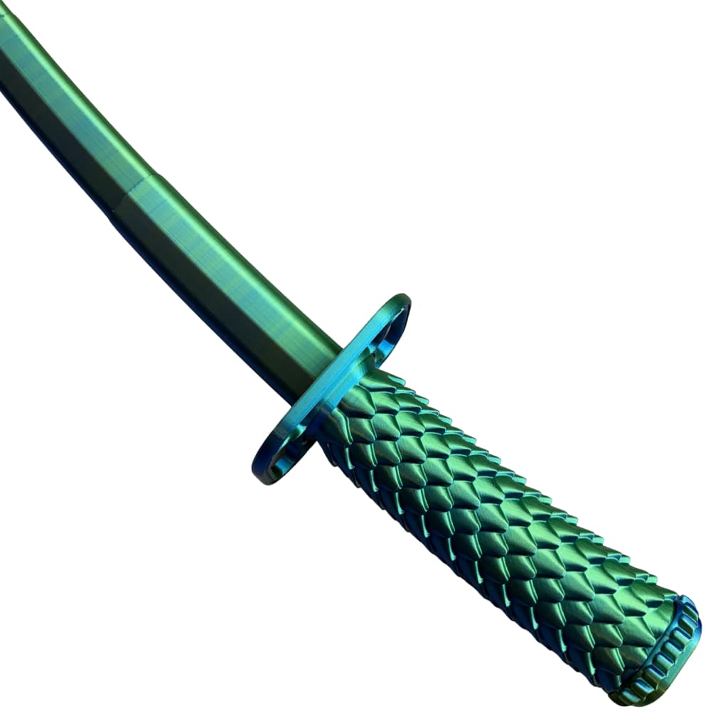 Katana Retrátil Bicolor Verde e Azul Impressão 3D para Decoração