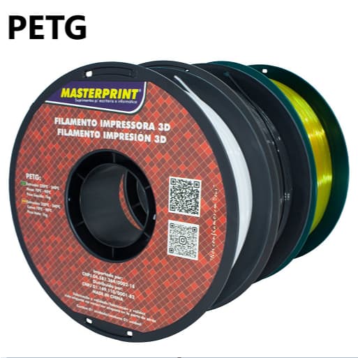 Filamento PETG BRANCO 1kg 1,75mm MASTERPRINT para Impressora 3D – Alta Resistência, Brilho Excelente Qualidade