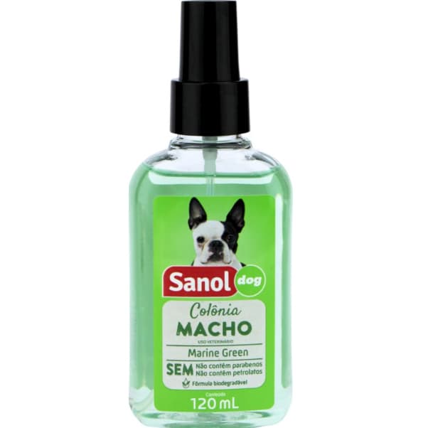 Colônia Para Pêlos De Cães Macho 120ml Verde - Sanol Dog