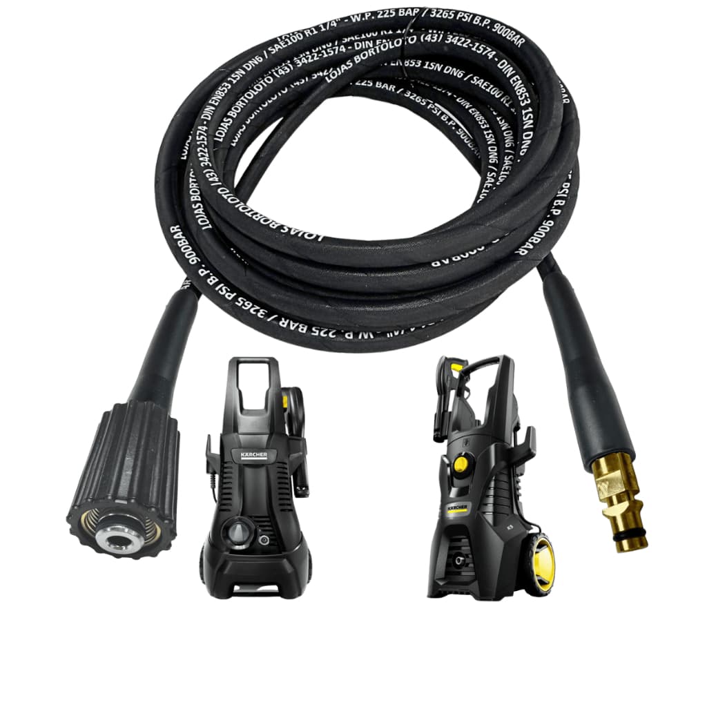 Mangueira de Aço p/ Lavadora de Alta Pressão Karcher K2, K3, K4 e K5 Modelo Novo Lava Jato