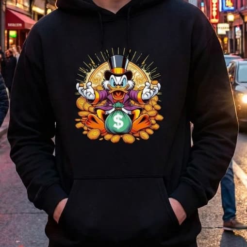 Moletom Tio Patinhas Blusa de Frio Canguru Com Capuz 100% Algodão