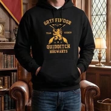 Moletom Grifinória Harry Potter Blusa de Frio Canguru Com Capuz