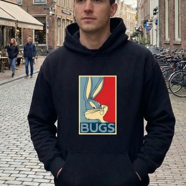 Moletom Perna Longa Bugs Blusa de Frio Canguru Com Capuz