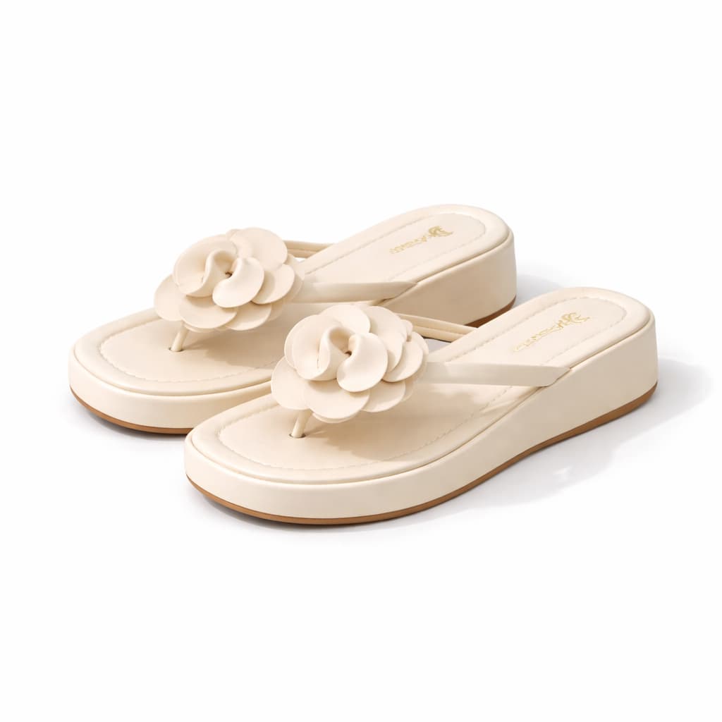 Rasteirinha Feminina Delicada flor na Moda Chinelo Salto Sandalia