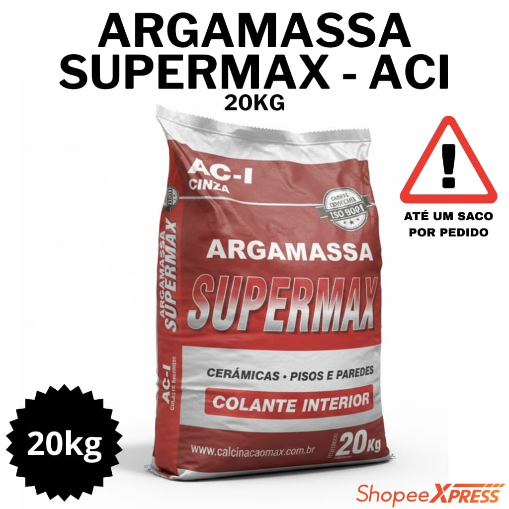 Argamassa AC-I Uso Interno 20kg SuperMax (APENAS 1UN POR PEDIDO)