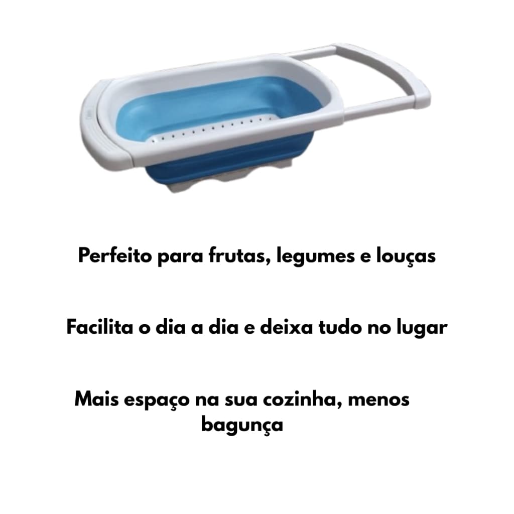 Escorredor de Alimentos Retrátil de Silicone com Alça Resistente  compacto uso Doméstico e Comercial