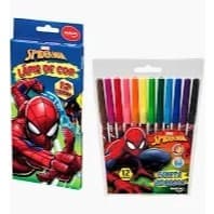 Kit Lapis de Cor  + Canetinha Homem aranha 12 cores Molin