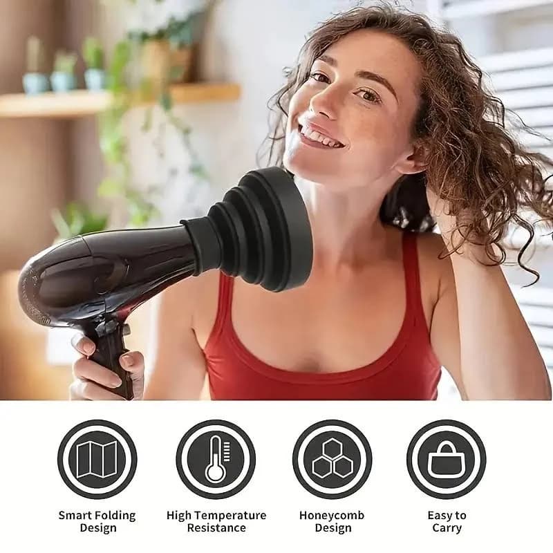 Difusor Retratil de Silicone com Boca Flexível -Ativação de Cachos