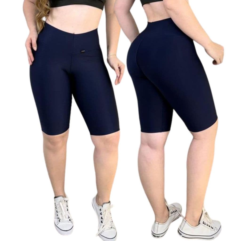 Bermuda Feminina Ciclista  Legging No  Suplex Cos Alta Zero Transparência