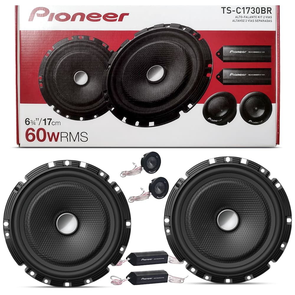 Kit 2 Vias Pioneer Ts-c1730br Alto Falante 6 220w p/ Gol Saveiro Palio Uno Celta Onix Corolla Fiesta