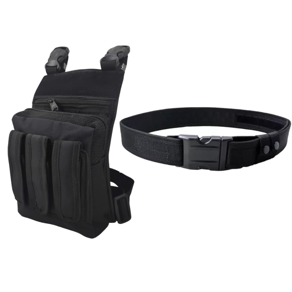 Kit - Bornal Três Porta Carregadores + Cinto N.A