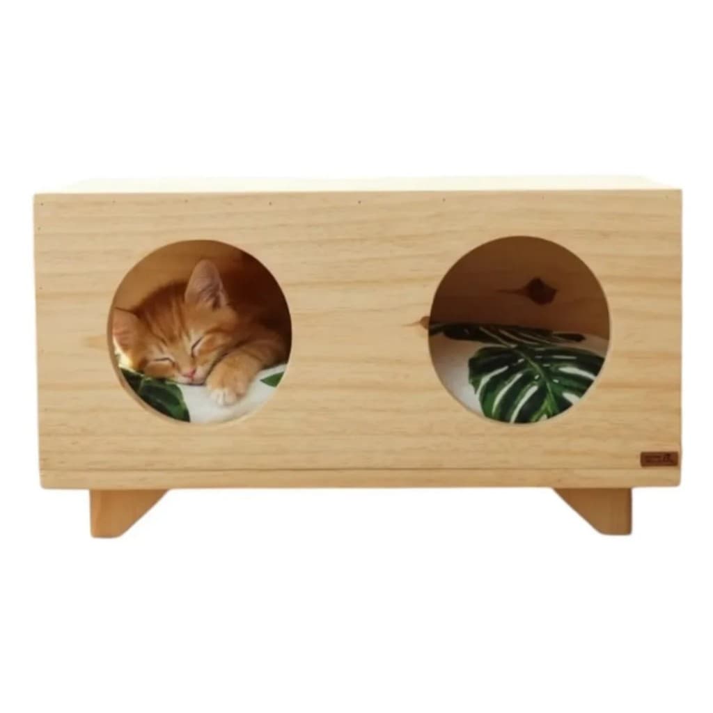 Nicho Toca Duplo Em Madeira Playground Para Gato