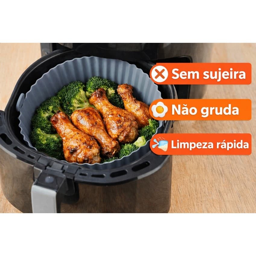 1/2/3 Peças Forma de Silicone Air Fryer Antiaderente Reutilizável Lavável Não Gruda Fácil Limpeza