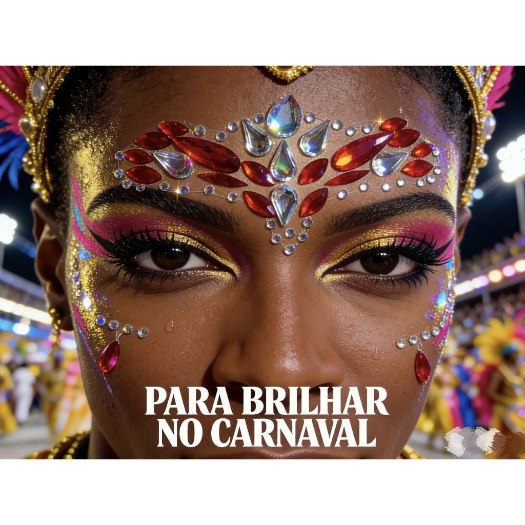 Tatuagem Facial de Cristais - Design Elegante e Fácil Aplicação, Ideal para Festas