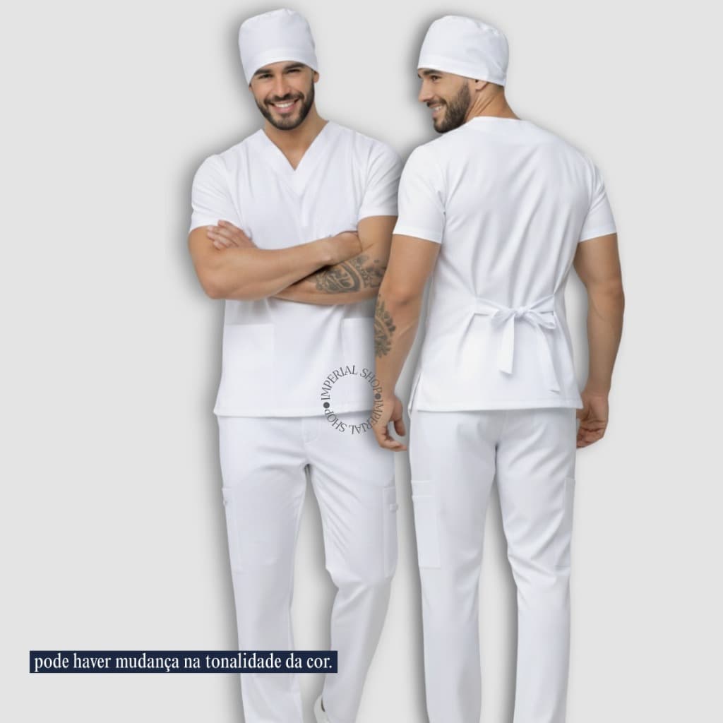 Pijama Hospitalar Masculino Plus Size Scrub Oxfordine-tokio
