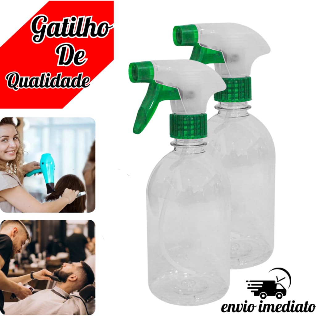 Borrifador Pulverizador 500ml Reforçado Limpeza Cabelos Barbearia Plantas Multiuso