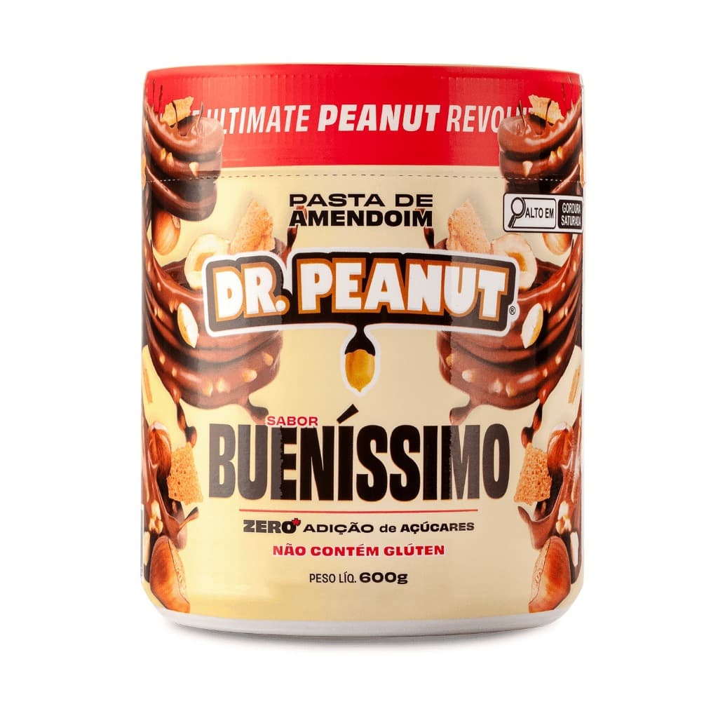 Pasta De Amendoim Com Whey Protein Dr. Peanut Sabor Bueníssimo 600g
