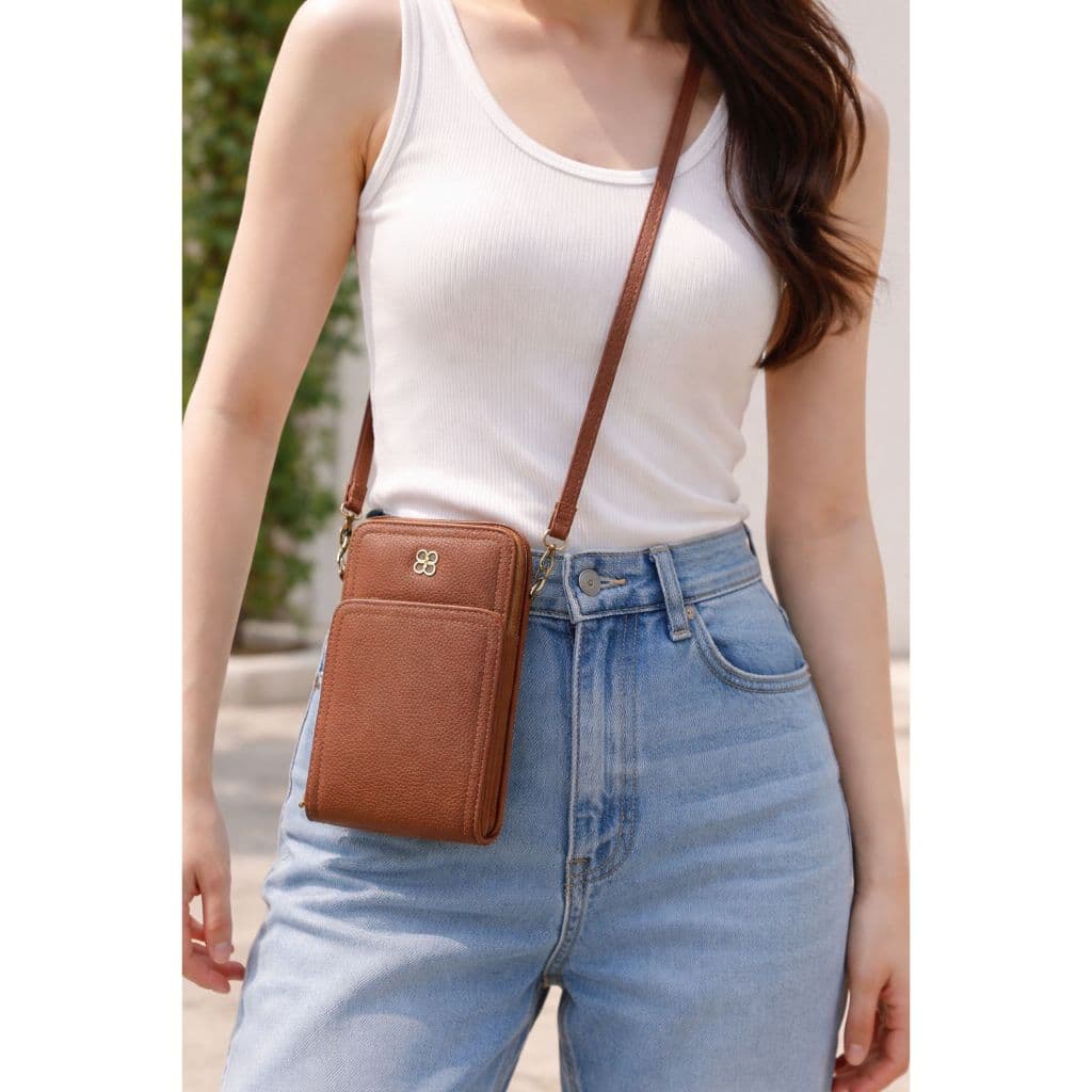 Bolsa Feminina  Porta- Celular 3 divisórias/3 zíper- divisórias Alça  Transversal Ajustável 687