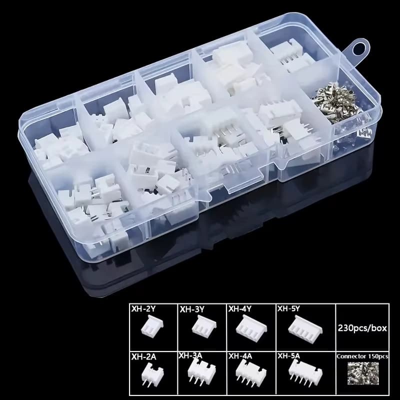 Kit 230 Pçs Terminal Conector de passo macho e fêmea kit xh2.54 2p 3p 4p 5 pinos 2.54mm MELHOR PREÇO