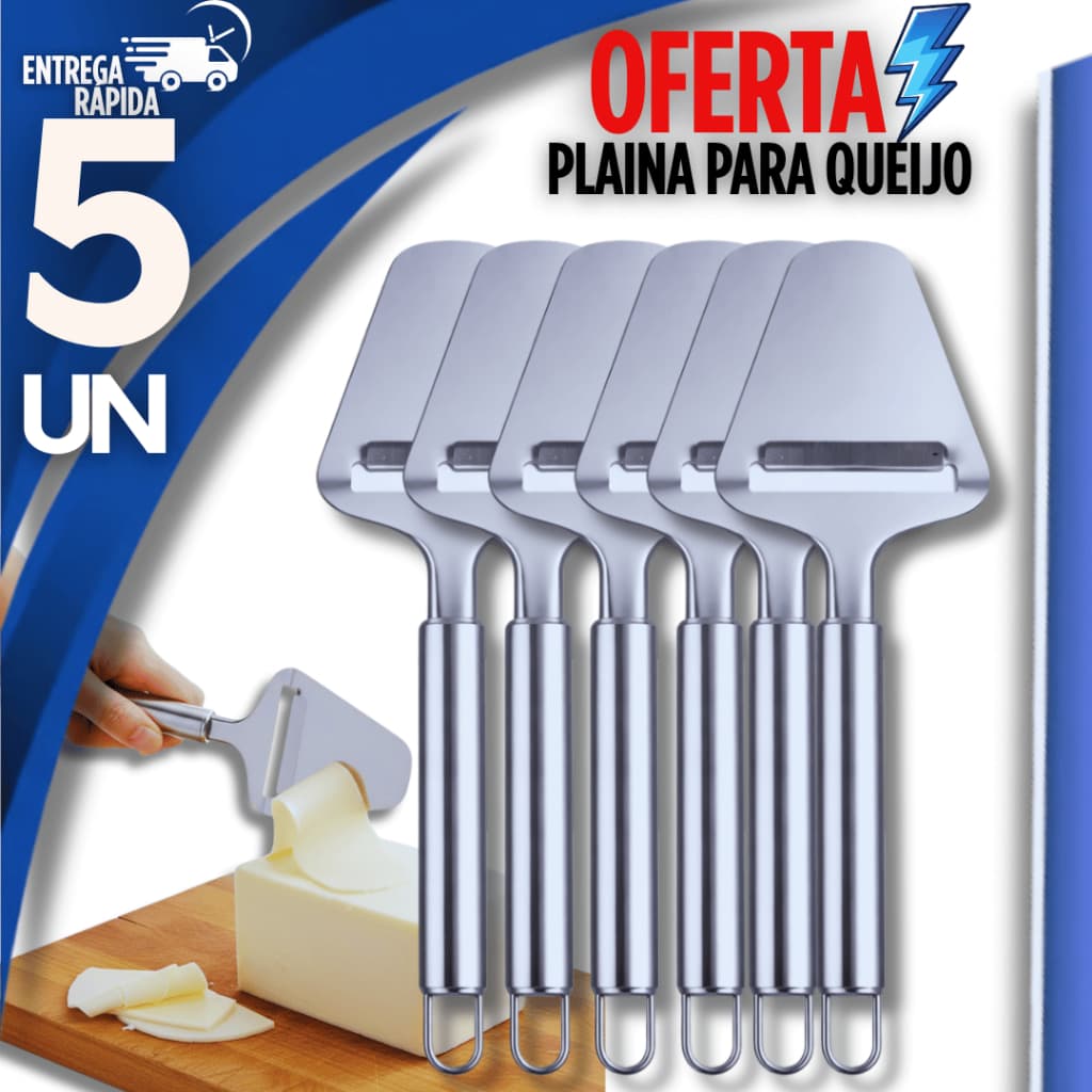 Kit 5 Plaina Fatiador de Queijo Profissional Resistente Premium  Qualidade e Durabilidade Cortador