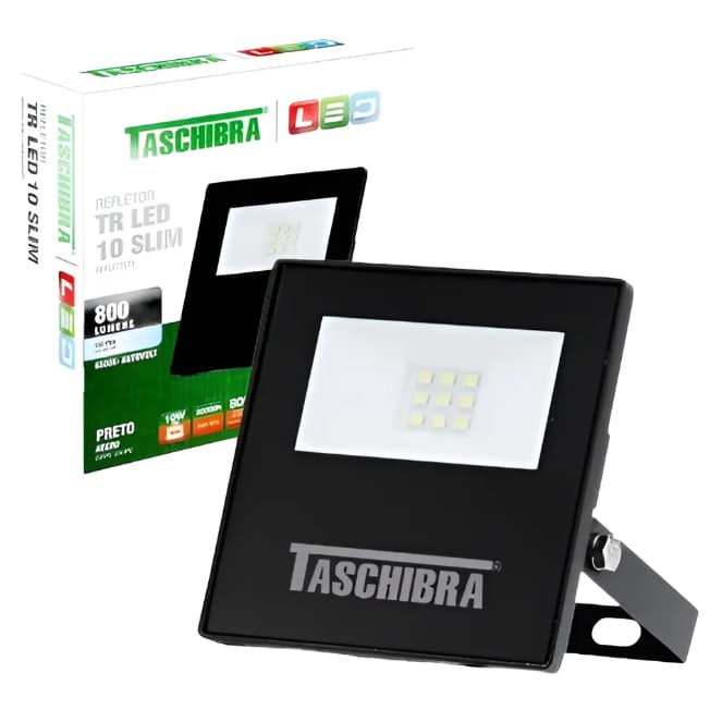 Refletor Led TR Preto 10w/20w/30w/50w/100w/200w - 3000k/6500k Taschibra