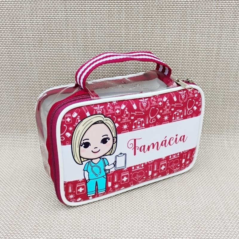 necessárie farmacinha/ bolsa farmácia personalizada/ necesserie  modelo maleta enfermagem