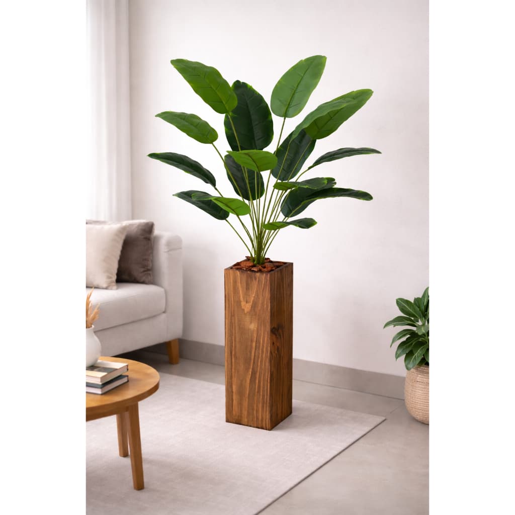 Vaso com Planta Artificial Realista Kit Completo | Arranjo Decorativo 1,15 m Altura