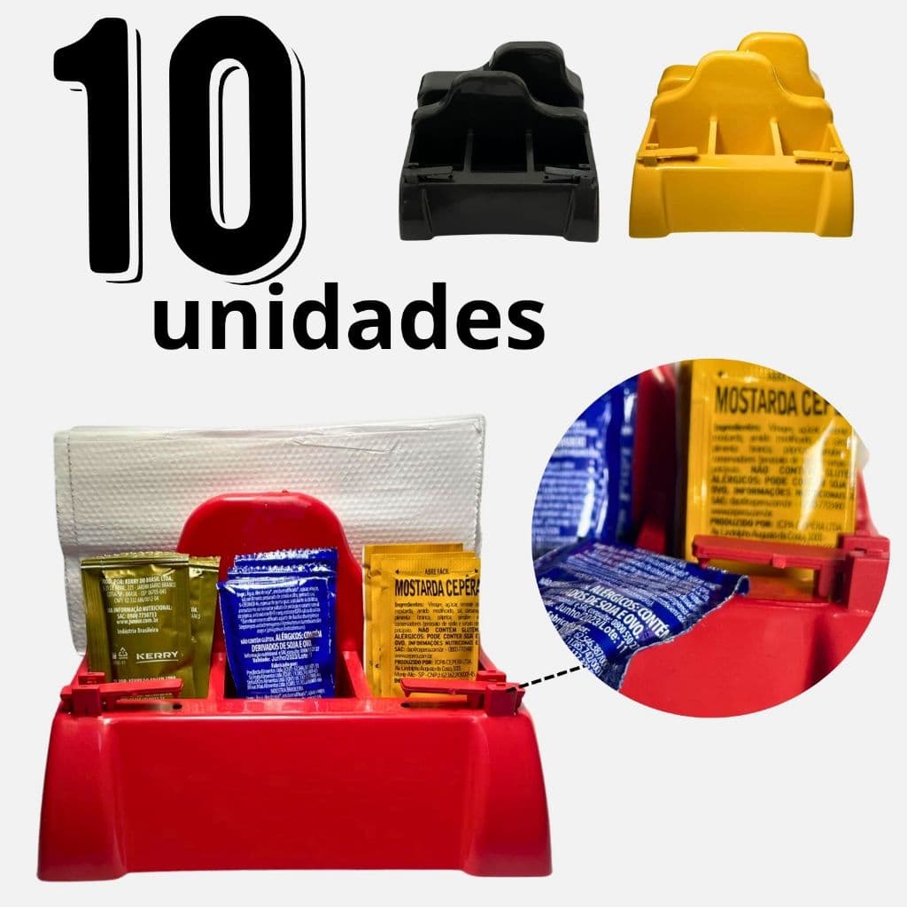 10 Suporte Para Guardanapo e Sachê Com Furador Abre Fácil Envio Rápido