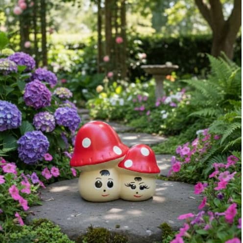 Cogumelo Toquinha Decoração de jardim de faiança cerâmica enfeite promoção