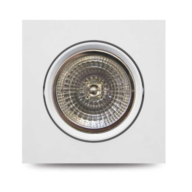 Embutido Face Quadrada Orientável - Alumínio Branco Texturizado para AR111 (50W) 16x16x6cm