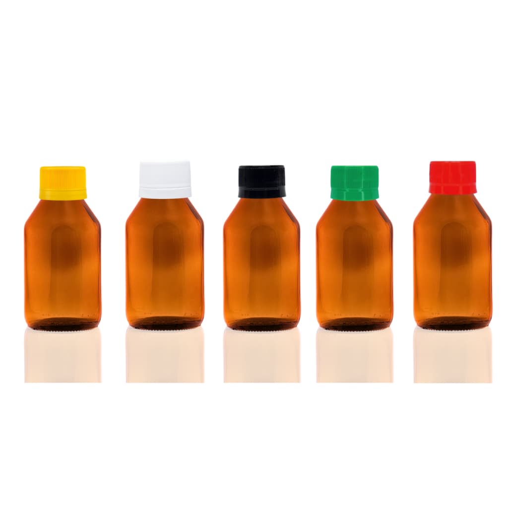kit 10 Vidros 60ml Âmbar com tampa lacre e vedação interna hermética