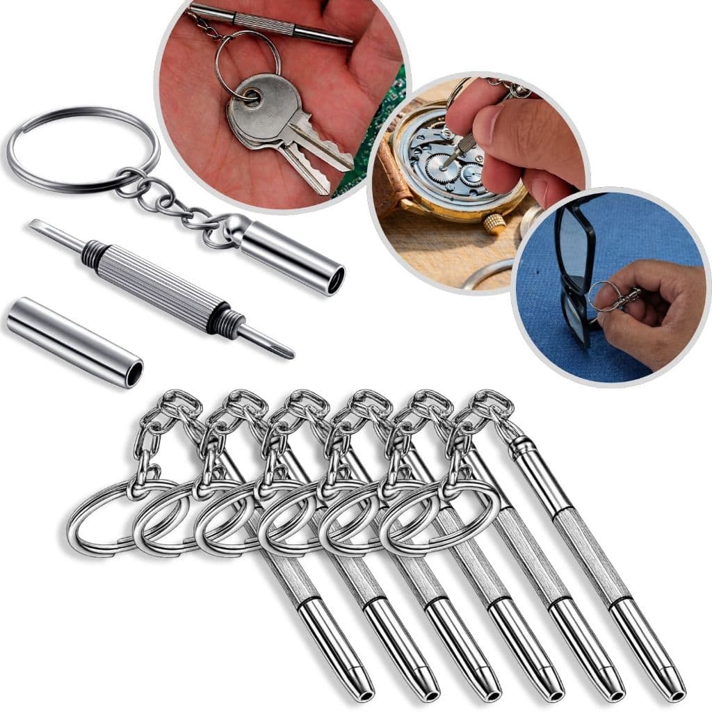 Kit 40 Chaveiro Multifuncional 3 em 1 Mini Chave De Fenda Philips  Sextavado Boca pra Pequeno Ajuste