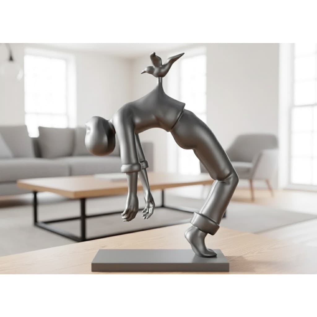 Kit decoração sala escultura pássaro homem trio estátua yoga posições estatueta estátua BGG0031/0101