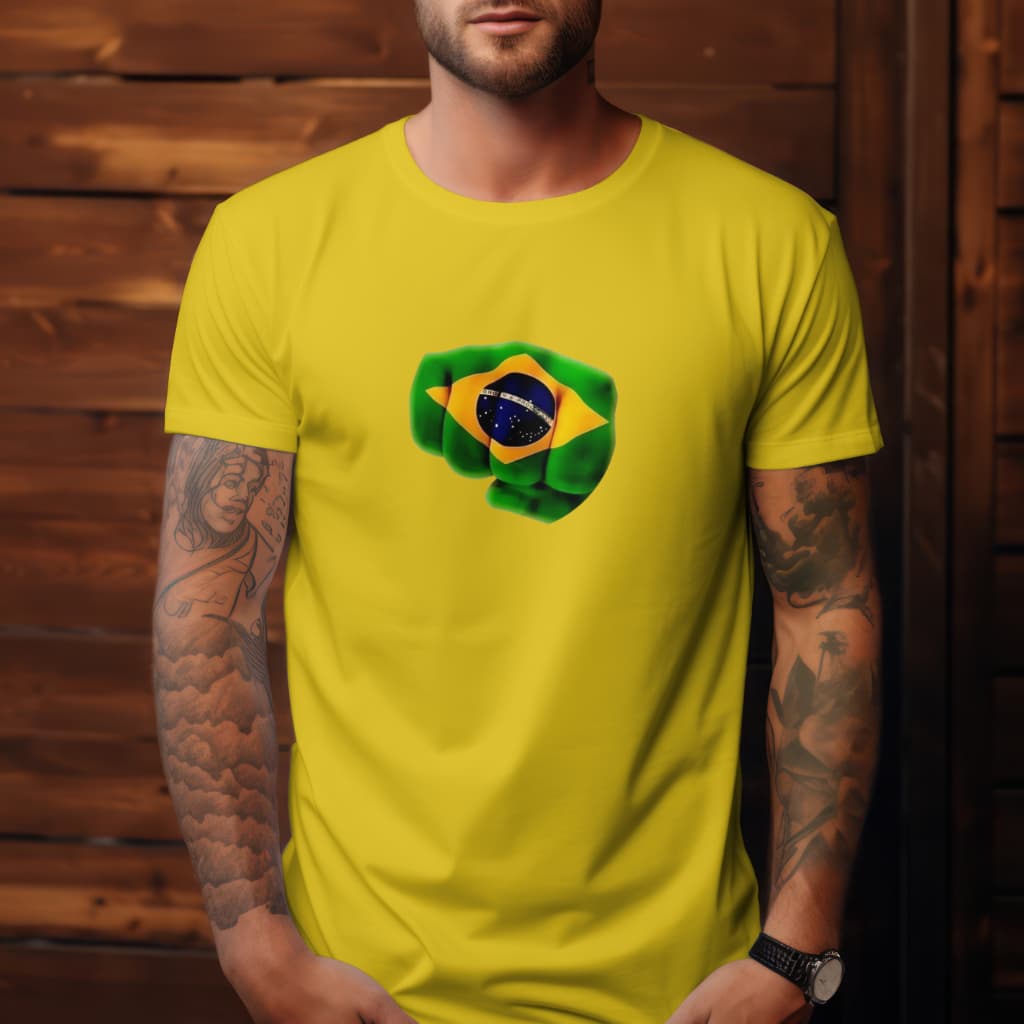 Camisa Camiseta Brasil Bandeira 100% algodão tamanhos P ao GG stretwear