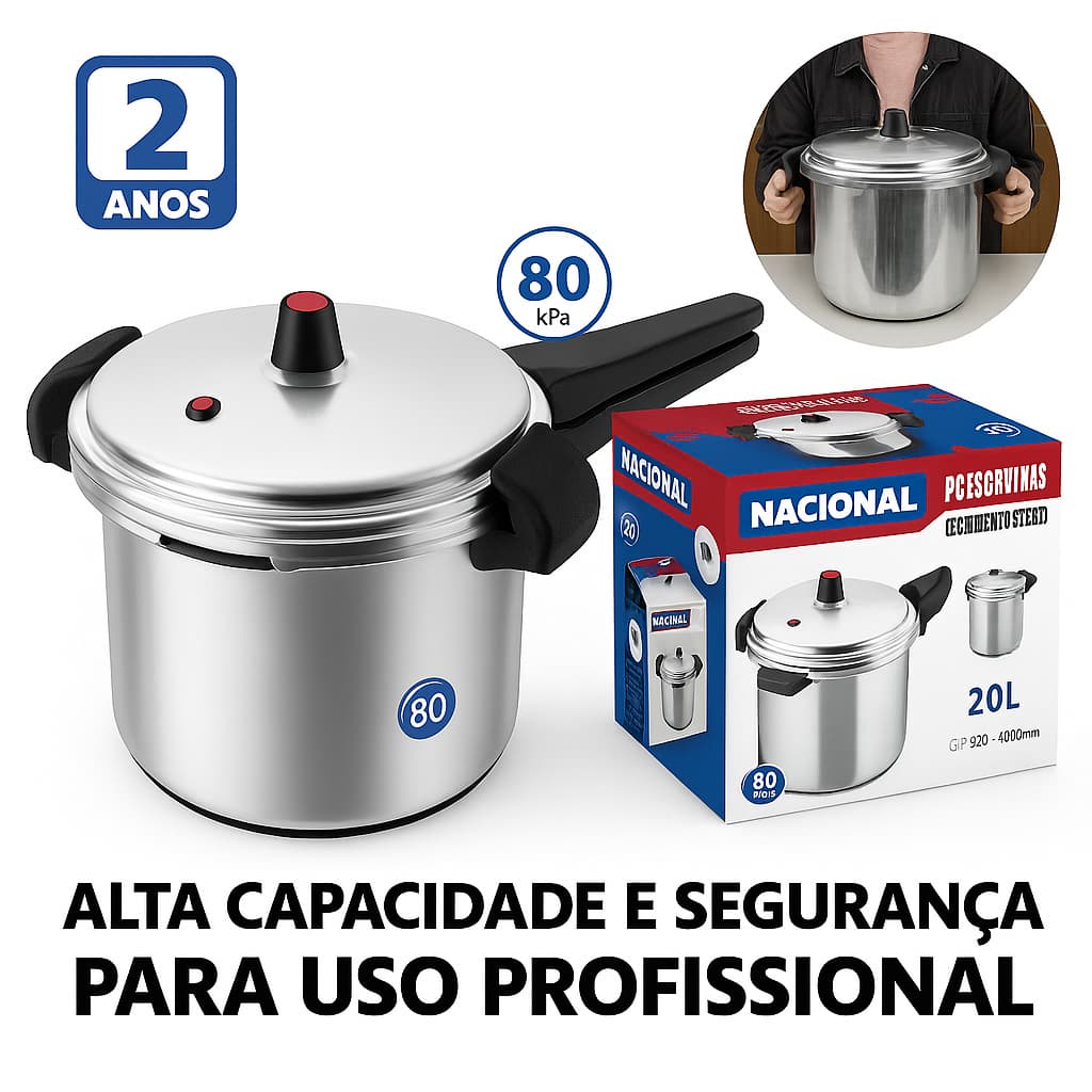 Panela de Pressão Utilização Industrial Profissional 20L Grande Capacidade  Cozinha Rápida Segura com Fechamento Externo