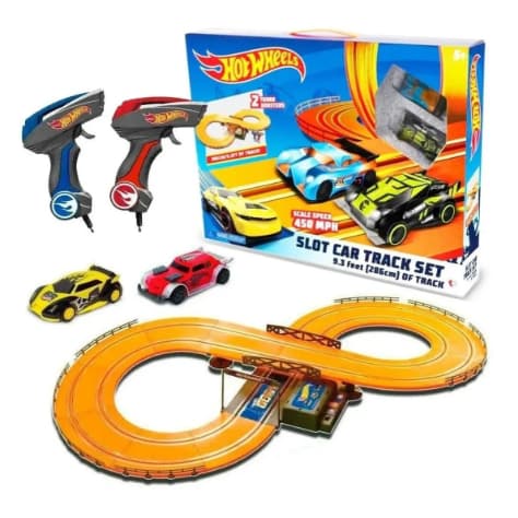 Pista Carrinhos Track Set Hot Wheels 2 carrinhos + 2 controles Multikids