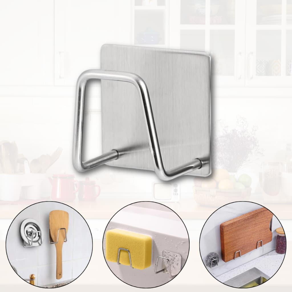 Gancho Adesivo Suporte Descanso Para Parede Aço Inox Multifuncional - Escolha Seu Kit