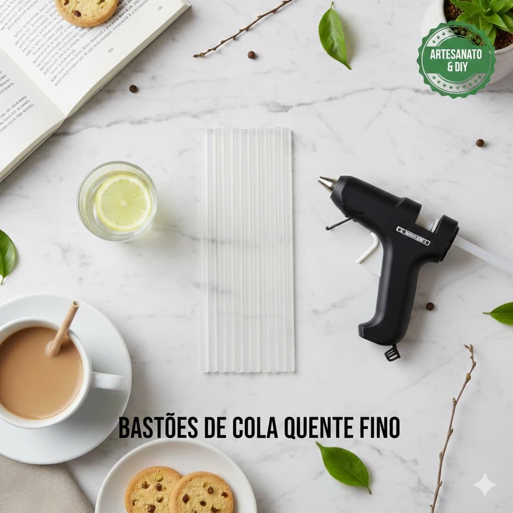 Bastão de cola quente Fino 30 unidades Transparente 7,5mm x 30 cm