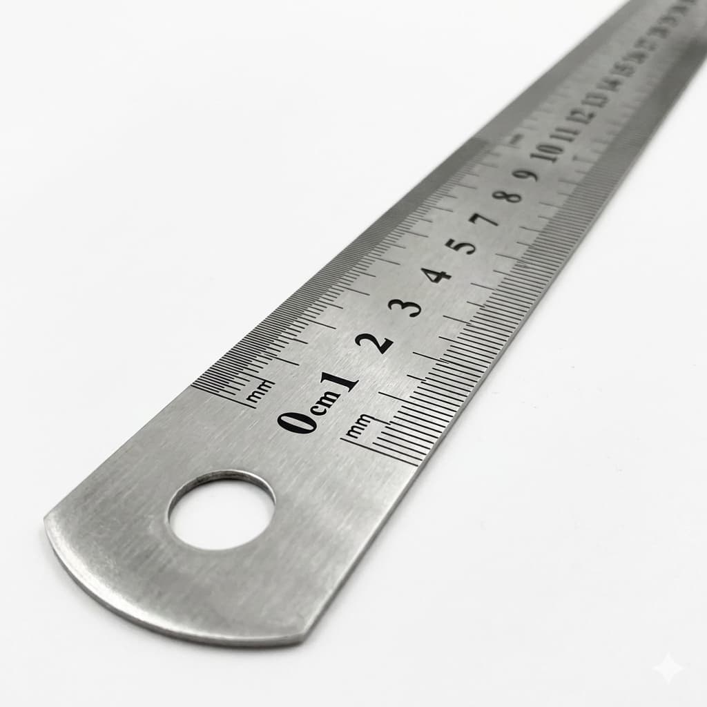 Régua de Metal 30cm em Aço Inox para Artesanato