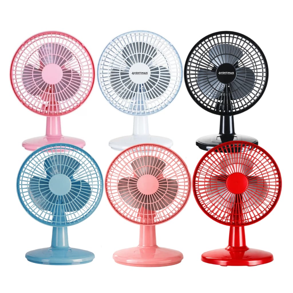Ventilador de Mesa Turbo 20cm Potente Silencioso 2 Velocidades 127v Portátil Compacto Cores
