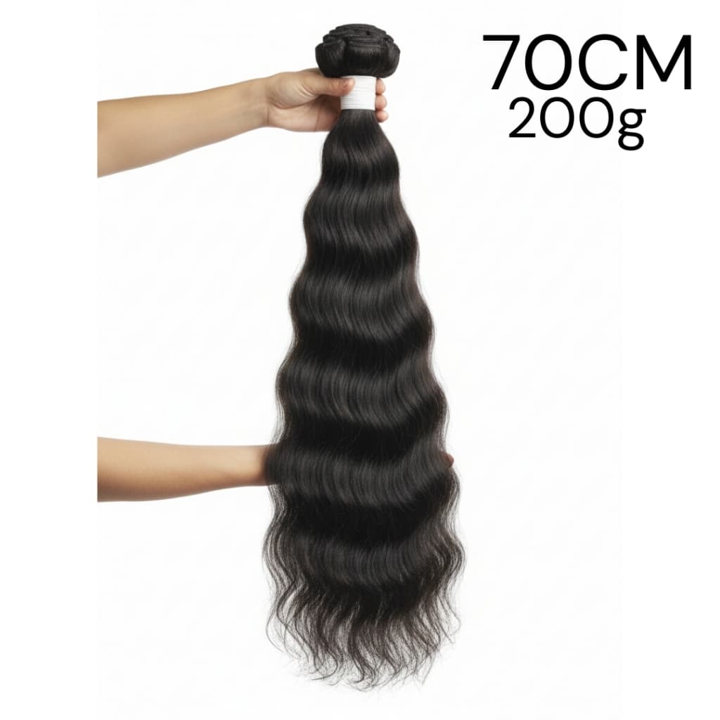 Cabelo Humano Vietnamita Ondulado Premium Semi Limpo Liga Aplique Mega Hair Ponta Cheia 70cm 200g