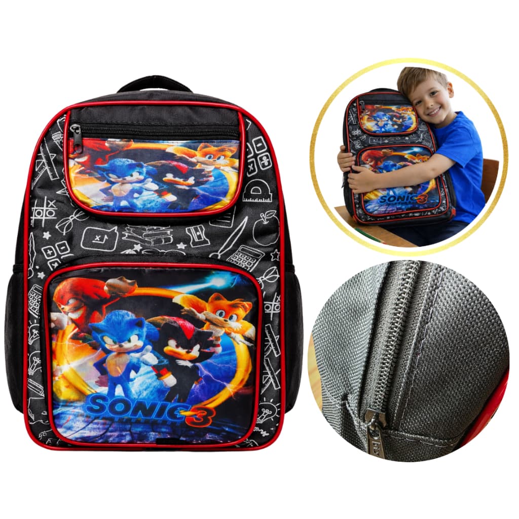 Mochila Sonic Infantil Personagem Tails Escolar Hedgehog