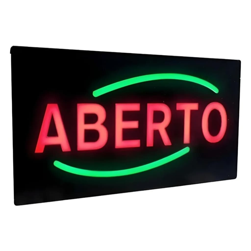 Placa Painel Letreiro Led Luminoso Aberto - Bivolt